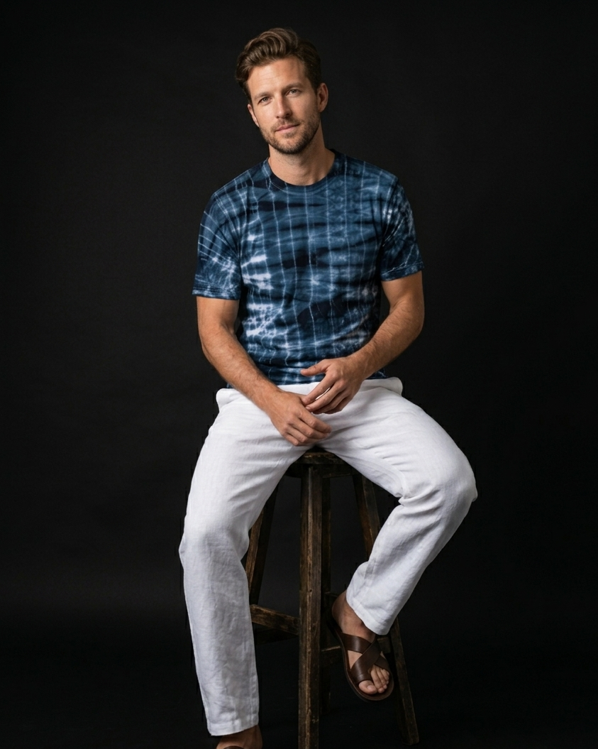 Linear Blue Regular Tee