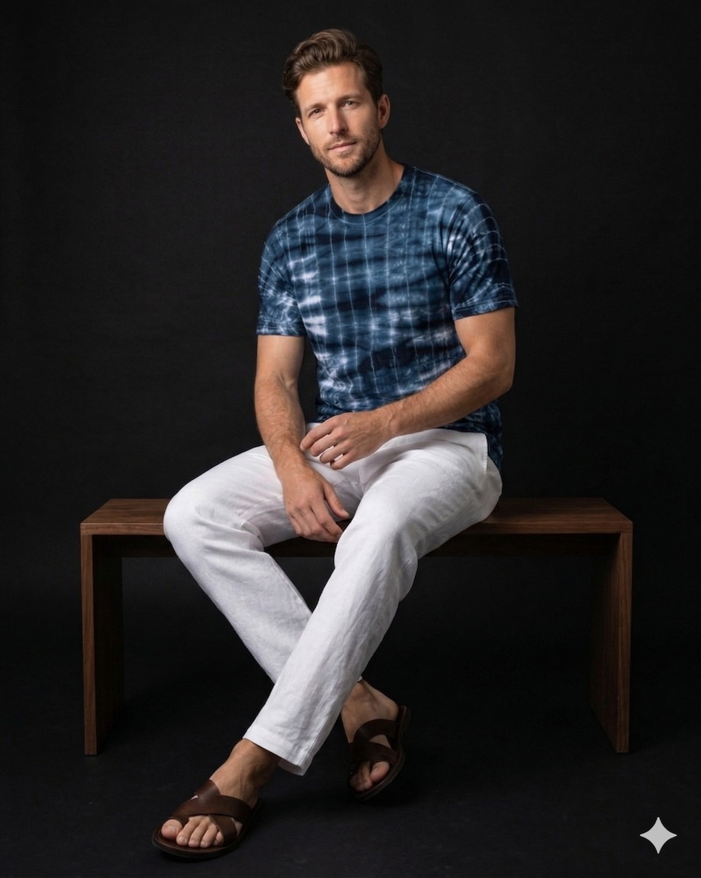 Linear Blue Regular Tee