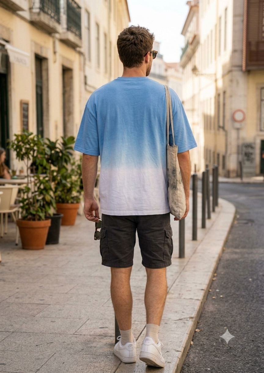 Sky Shaded Oversized Tee