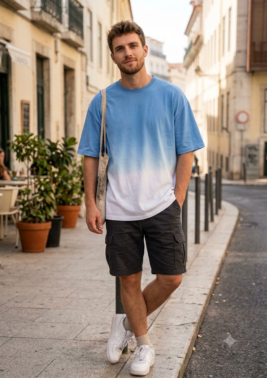 Sky Shaded Oversized Tee