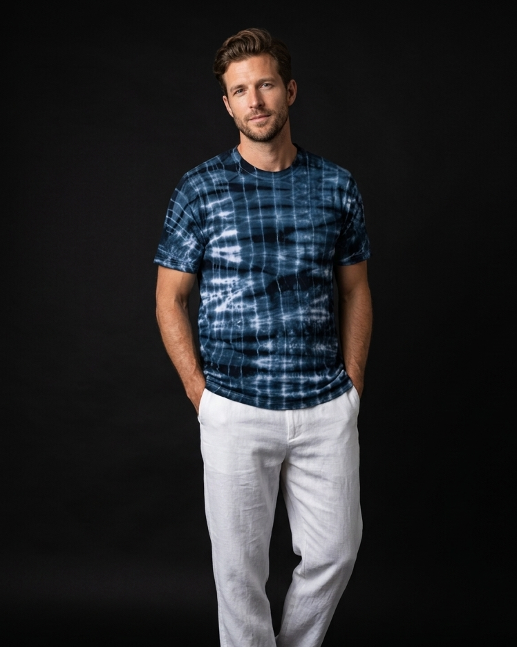 Linear Blue Regular Tee