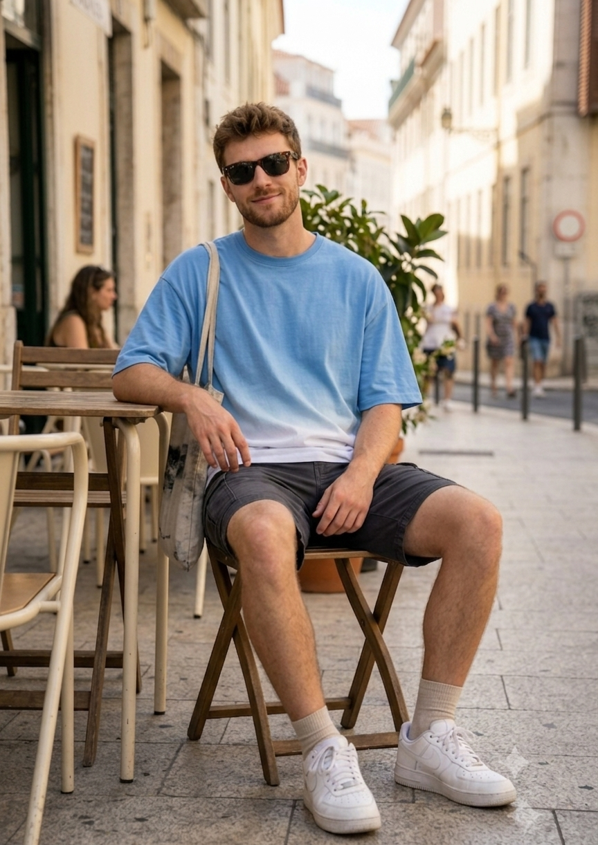 Sky Shaded Oversized Tee