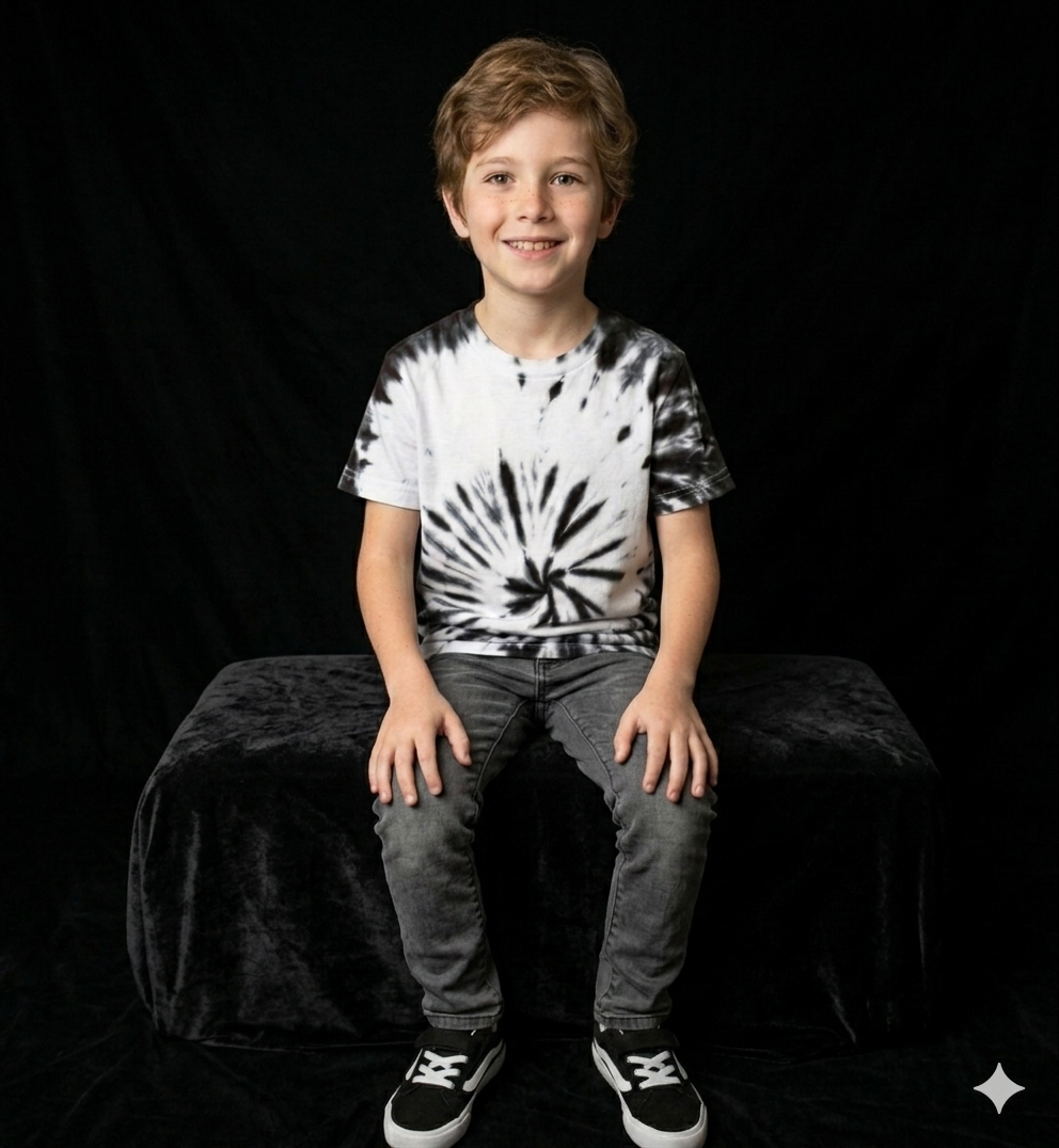 kids black and white spiral tie dye t shirt kids black and white spiral tie dye t shirt