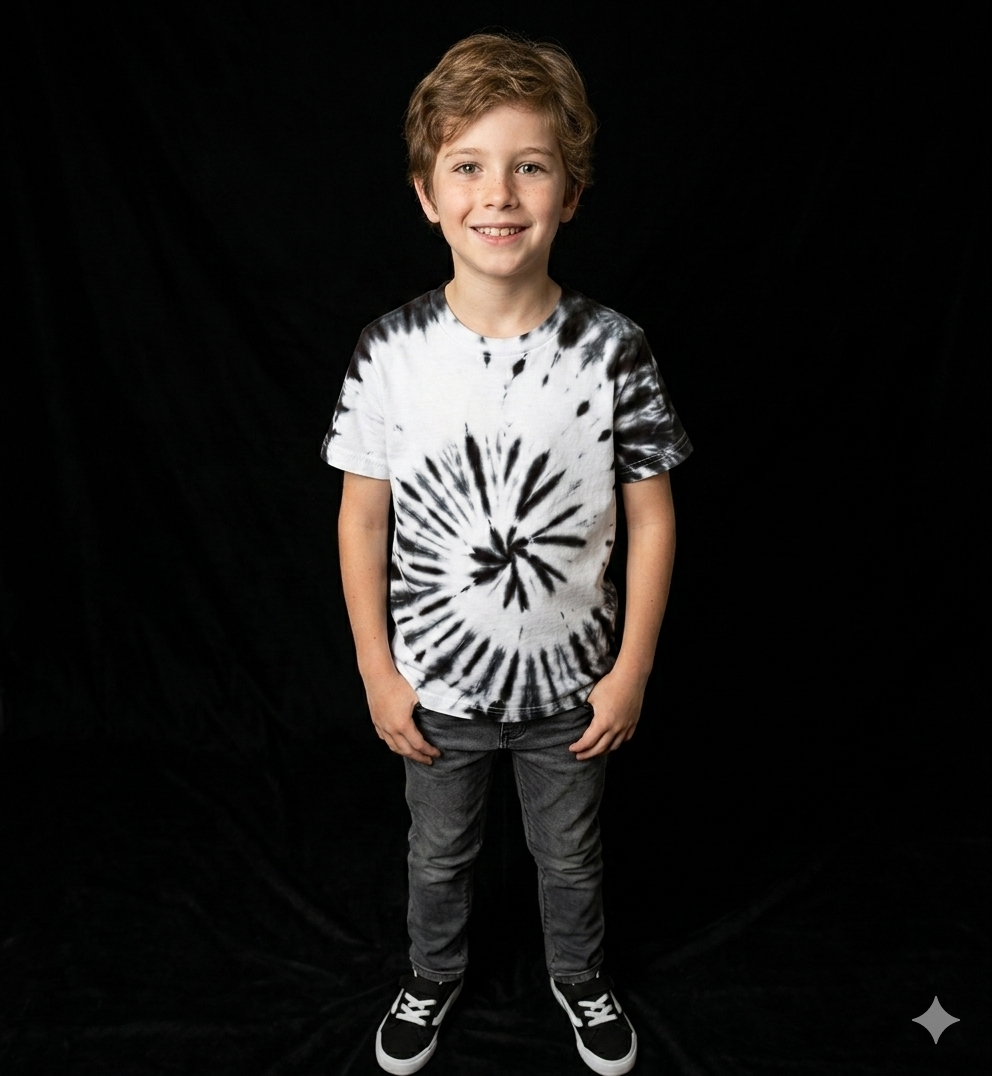 kids black and white spiral tie dye t shirt kids black and white spiral tie dye t shirt