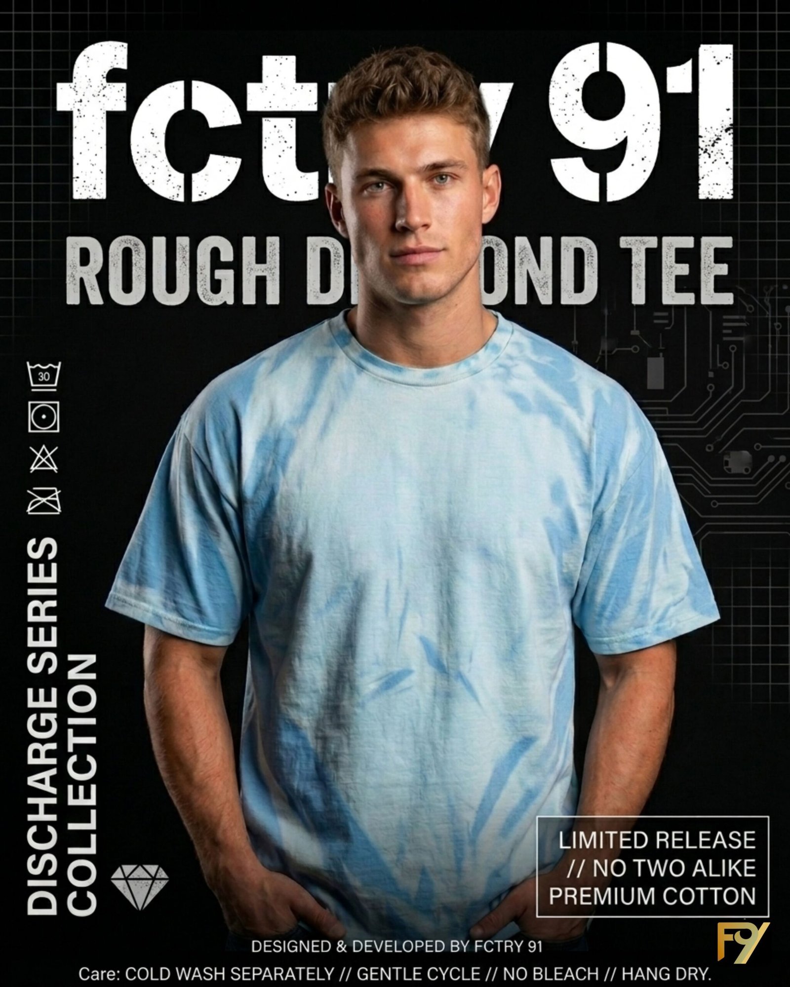 fctry91 rough diamond tee (discharge series collection) fctry91 rough diamond tee (discharge series collection)